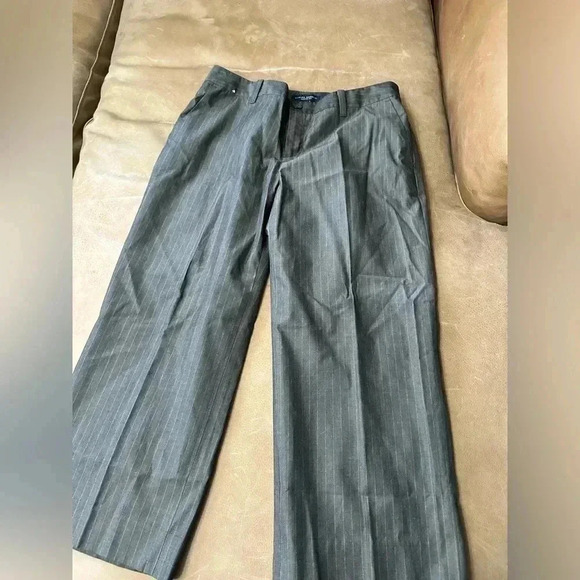 Banana Republic Martin Fit Pants Cropped Brown Striped Womens Size 10 $78 MSRP - Picture 2 of 13